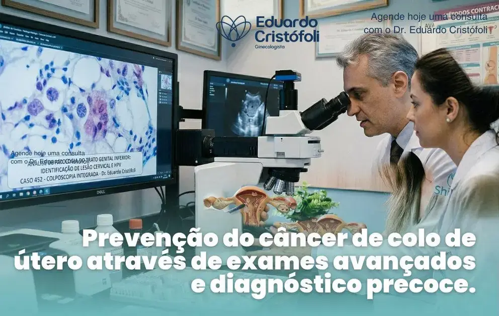 Prevenção do câncer de colo de útero através de exames avançados e diagnóstico precoce.