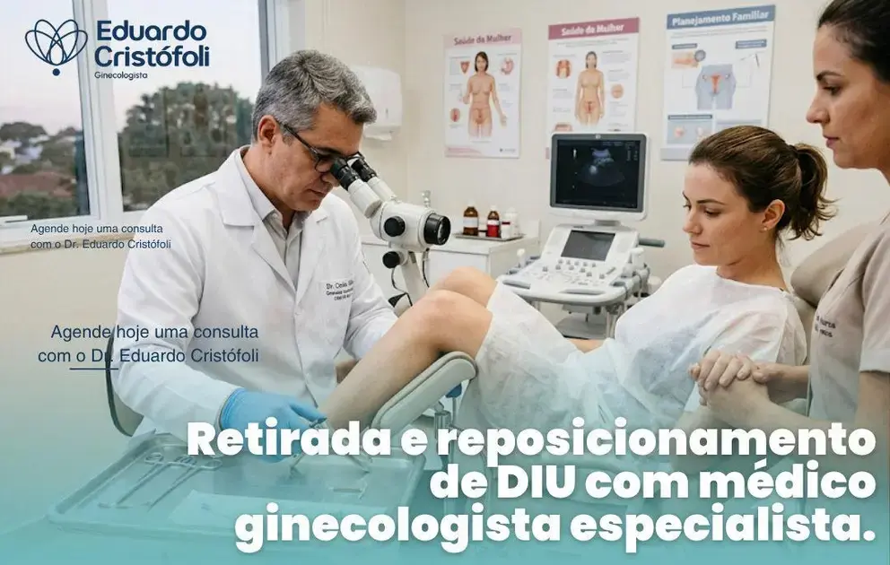 Retirada e reposicionamento de DIU com médico ginecologista especialista.